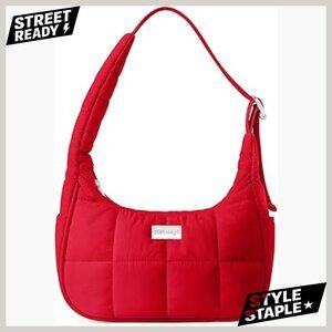 Lightweight Quilted Puffer Hobo Shoulder Bag with Adjustable Strap